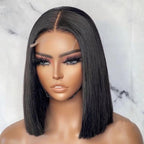 Royce Short Bob Transparent Lace Human Hair Wig,10-16 Inch Bone Straight Brazilian Hair Wig,4x4 13x4 Bob Wigs for Black Women