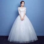 Wedding Dress 2026 The Elegant Half Sleeve Sexy V-neck Court Train Ball Gown Princess Vintage Lace Wedding Dresses Plus Szie