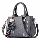 Embroidery Messenger Bags Women Leather Handbags Bags for Women Sac a Main Ladies hair ball Hand Bag