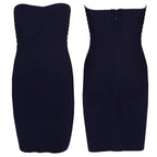 HQBORY 2026 women white Elastic Knitted Celebrity Strapless Mini Sexy Bandage Dress Red sexy party dresses bodycon vestido