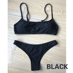 Brazilian Bikini 2022 Bathing Suit Women Swimsuit Plus Size Solid Swimwear Sexy Bandeau Bikini Set Push Up Maillot De Bain Femme