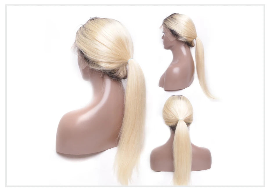 1B 613 Body Wave Human Hair Wig 13x6 Hd Lace Frontal Wig Brazilian 2 Tone Dark Root Ombre Blonde Lace Front Wigs For Black Women