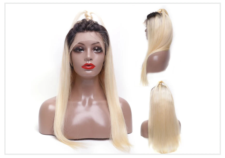 1B 613 Body Wave Human Hair Wig 13x6 Hd Lace Frontal Wig Brazilian 2 Tone Dark Root Ombre Blonde Lace Front Wigs For Black Women
