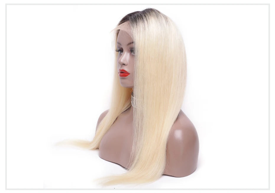 1B 613 Body Wave Human Hair Wig 13x6 Hd Lace Frontal Wig Brazilian 2 Tone Dark Root Ombre Blonde Lace Front Wigs For Black Women
