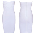 HQBORY 2026 women white Elastic Knitted Celebrity Strapless Mini Sexy Bandage Dress Red sexy party dresses bodycon vestido