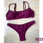 Brazilian Bikini 2022 Bathing Suit Women Swimsuit Plus Size Solid Swimwear Sexy Bandeau Bikini Set Push Up Maillot De Bain Femme
