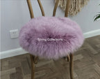 35/40/45CM 100% Pure Sheepskin Wool Hairy Floor Carpet Rugs Round Chair Cushion Seat Pad Covering Soft