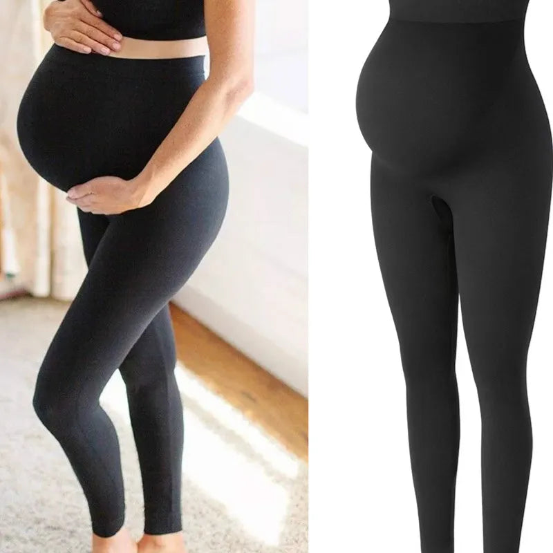 New Pregnancy High Waist Leggings Skinny Maternity clothes for pregnant women Belly Support Knitted Leggins Body Shaper Trousers Main image