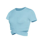 Women's Fitness T-shirts 2026 Clothing Gym Shirt Female Seamless Yoga Top Sportswear Crop Tops Sports Wear For Women T-shirt