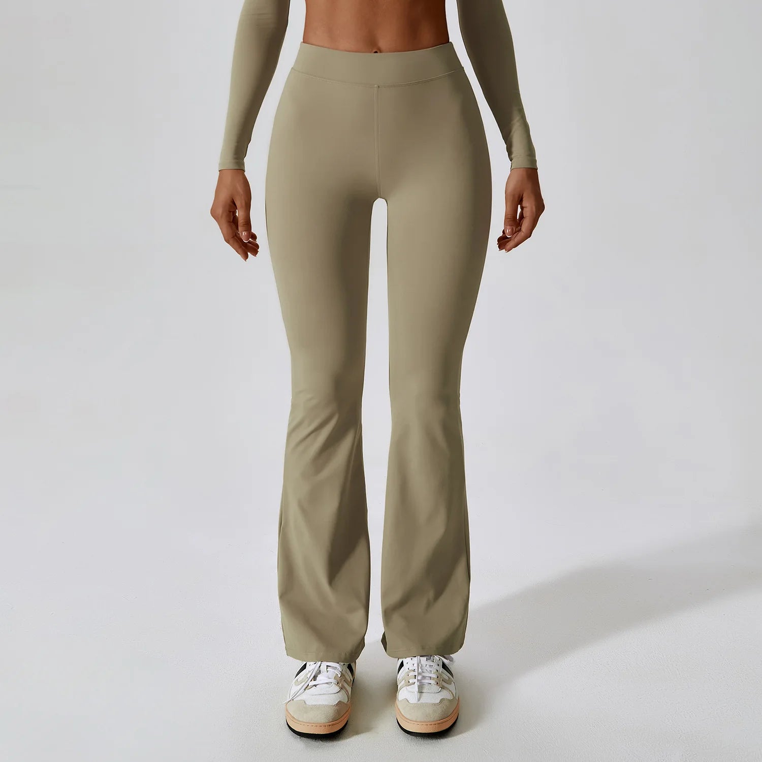 High Waist Hip Lifting Fitness Yoga Bell-bottoms Sports Dance Wide Leg Pants Casual Abdominal Micro Flared Pants Secondary image