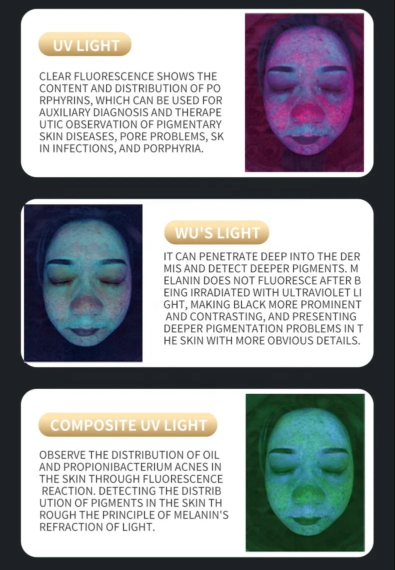 A 3D AI facial skin analyzer for hair diagnosis and professional analysis  with 8-spectrum beauty salon equipment