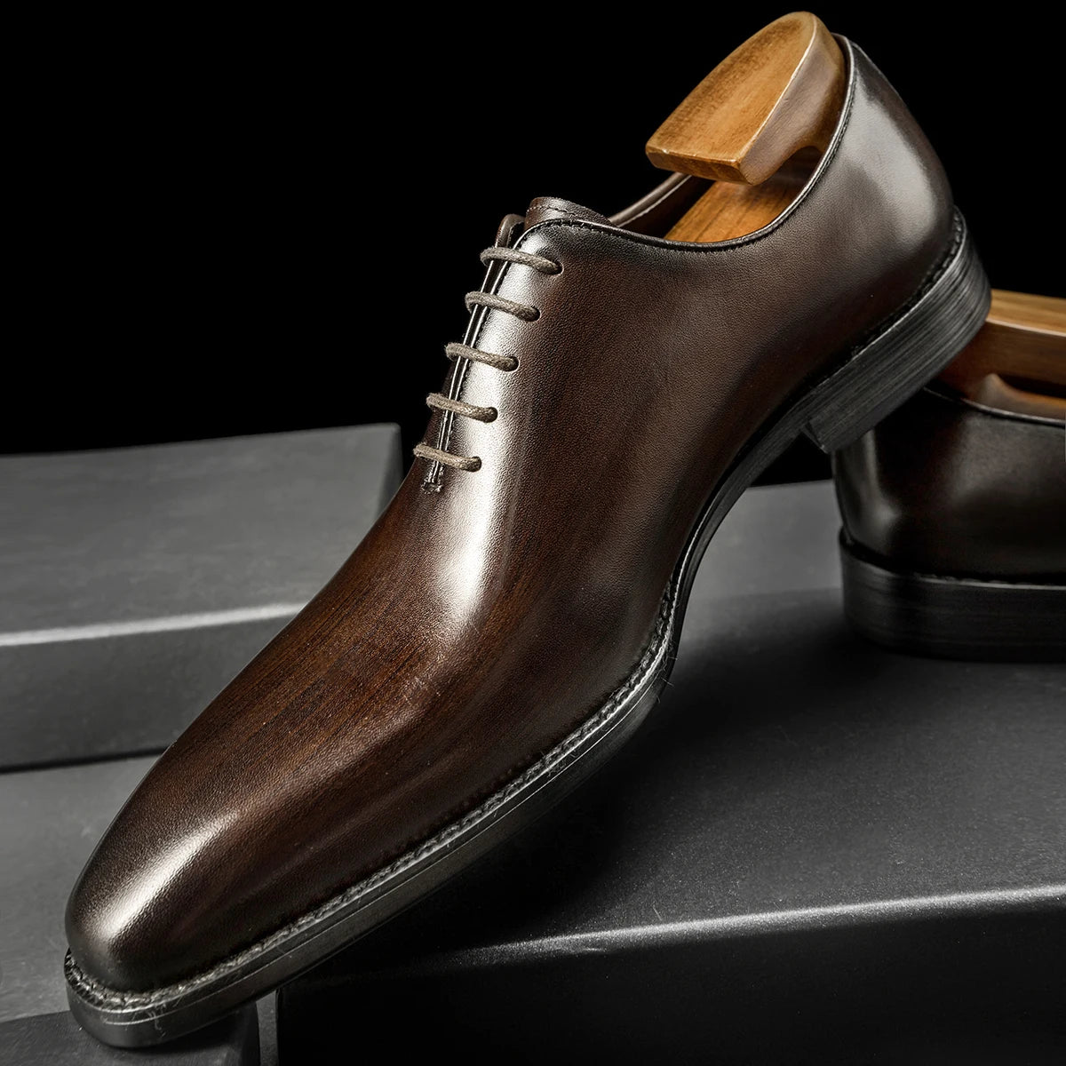 Hanmce Oxford Shoes Fashion Genuine Leather Breathable Patent  Shoes For Men Main image