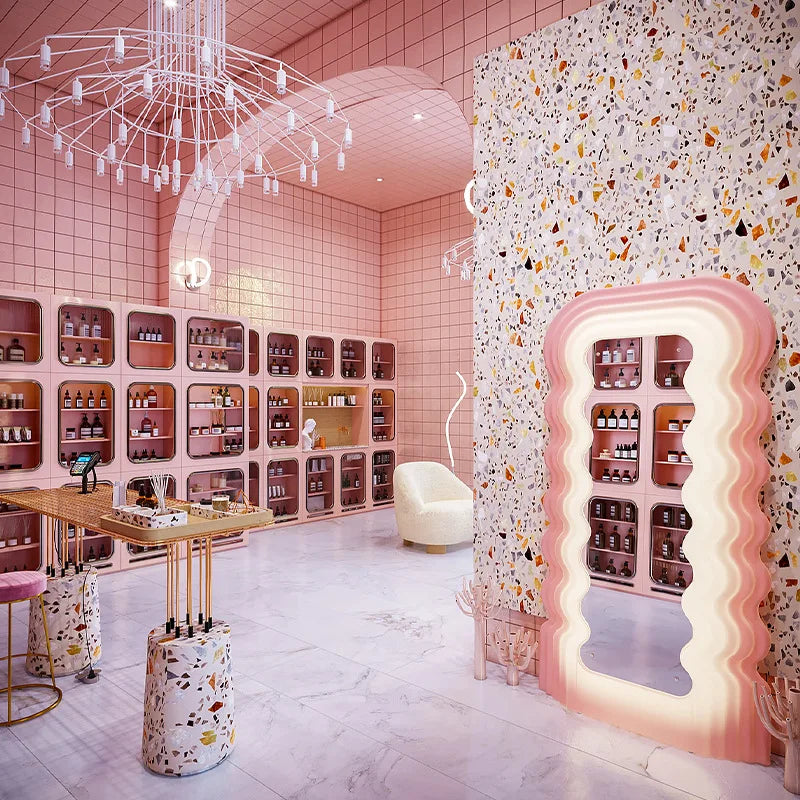 Display Cabinets with Lights Thousands of Abyssal Mirror Display Cabinets Company Showroom Beauty Store Cosmetic Cabinets