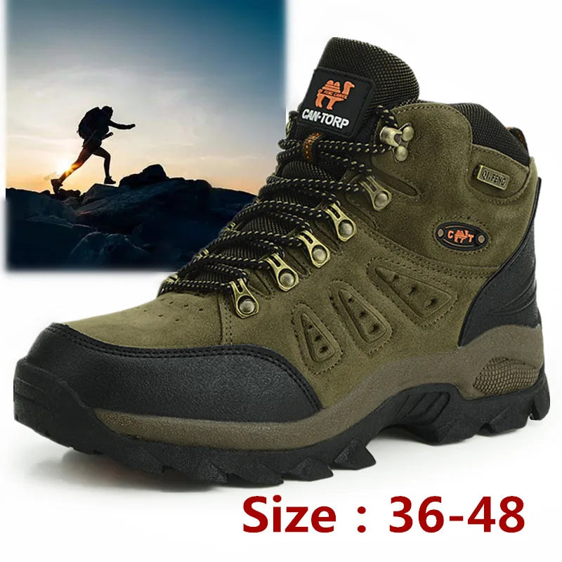 Hot Selling High Quality Mid-Top Outdoor Sports Hiking Shoes Large Size Leather Leisure Shoes for Couples for Autumn Winter Secondary image