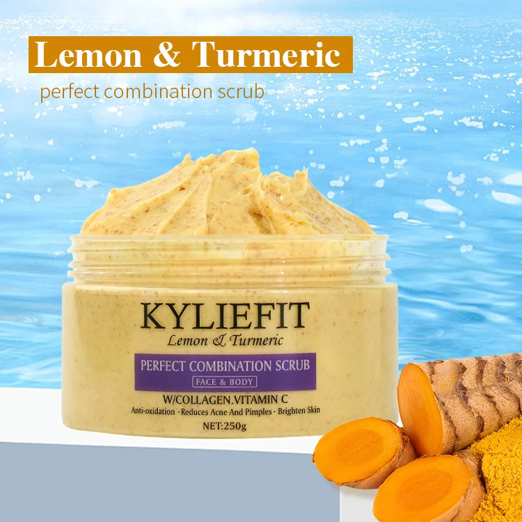 Kyliefit Hot Selling Lightening Exfoliating Face Papaya Natural Organic Scrubs Vegan Sea Salt Body Turmeric Scrub Secondary image