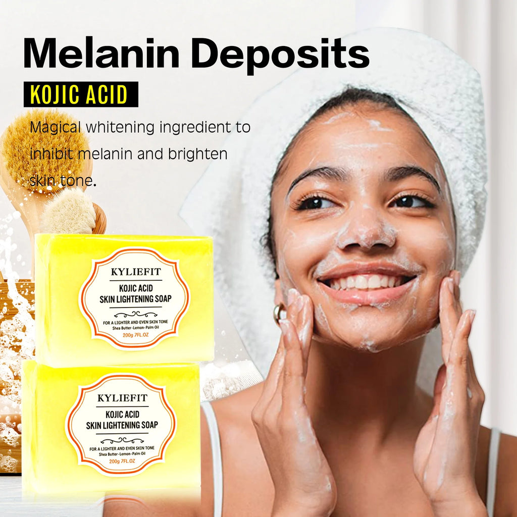 Kyliefit Skincare Tumeric and Facial Shea Butter Lemon Mens Bath Soaps Kojic Acid Soap for Bathing