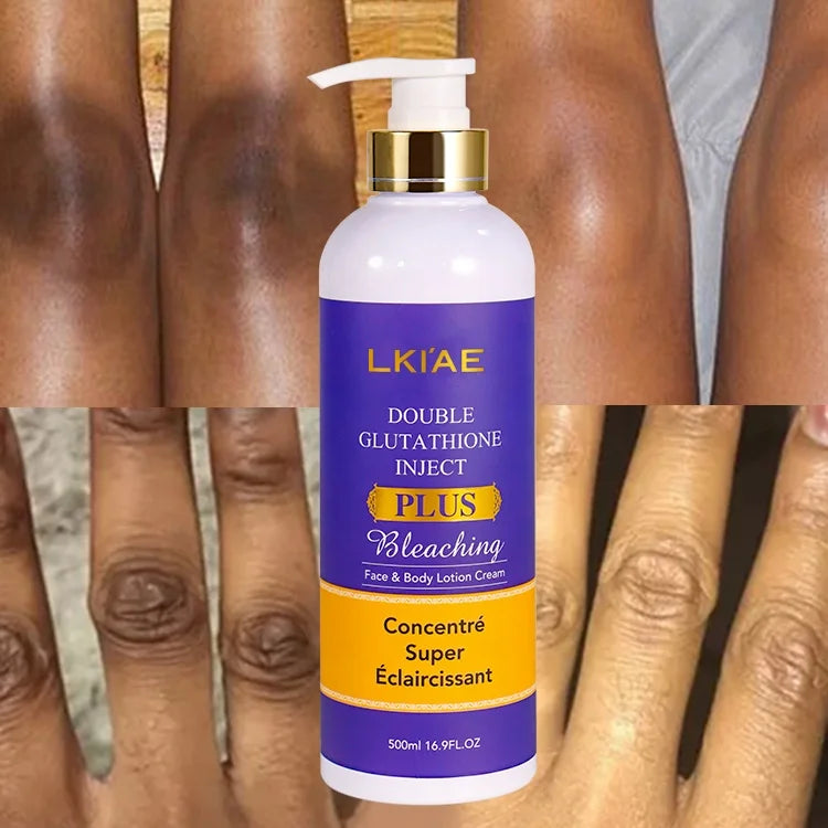 Private Label Vegan Organic Double Gluta Moisturizer Dry Black Skin Care Bleaching Whitening Body Lotion for Pigment Removal Secondary image