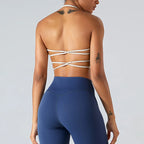 Women's High Quality Custom Logo Seamless Gym Tops Padded Cross Strap Workout Athletics Fitness Yoga Bras