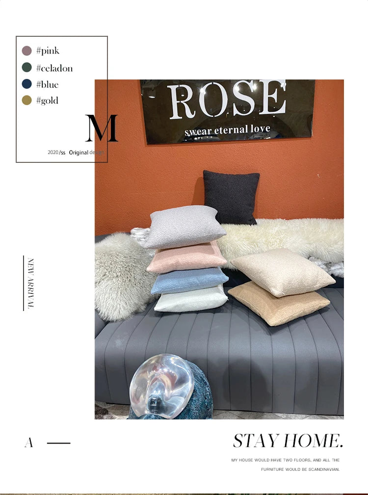 Plush Cushion Cover Cozy Faux Fur Teddy Pillow Cover For Sofa Living Room 18x18 Decorative Pillows Nordic Home Decor Pillowcase