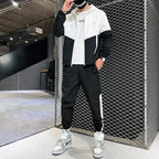 2025 Men Tracksuit Casual Joggers Hooded Sportswear Jackets And Pants 2 Piece Sets Hip Hop Running Sports Suit