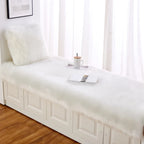 Luxury Imitation Fur Cushion Plush Sofa Carpet Faux Fur Sheepskin Rug Balcony Bay Window Mat Kid's Bedroom Fluffy Blanket White