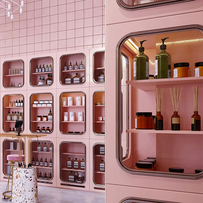 Display Cabinets with Lights Thousands of Abyssal Mirror Display Cabinets Company Showroom Beauty Store Cosmetic Cabinets