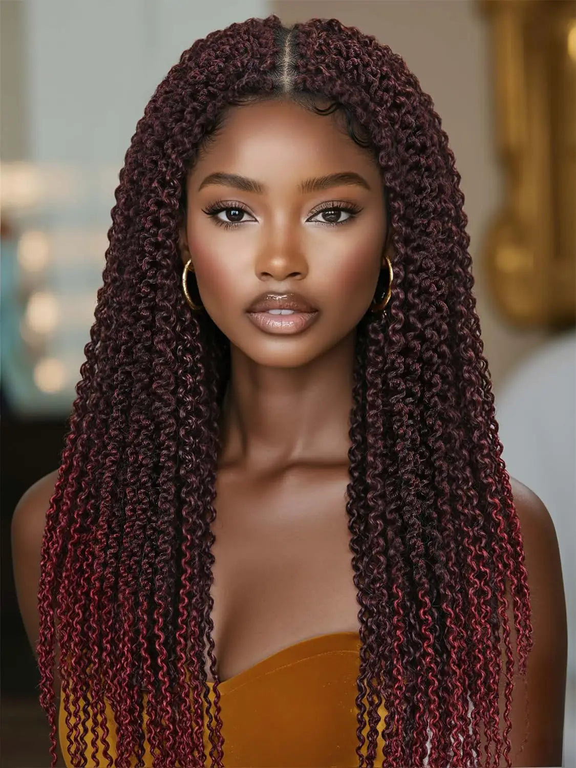 WIGER Full Double Lace Braided Wig with Pre Plucked Baby Hair Senegalese Style Black 24 Inch 180g