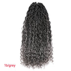 Synthetic Goddess Locs Crochet Hair Braids Curly Faux Locs Braiding Hair Extensions Wig For Women Black Hippie Boho Style