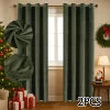 JA Super Soft Luxury Blackout Heat Insulation Shading Noise Reduction Curtains Green Velvet Modern Insulated