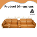 OEHOME Modern Power Recliner Sofa Set 4-Seat Modular Sectional Storage Console USB Ports Polyester Tufted Upholstered