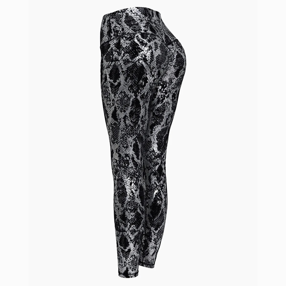 WOJIEER Shiny Snake Print Nylon Spandex Women Active Wear Clothes Aports Leggings Workout Stretch Breathable Tight Yoga Pants Secondary image