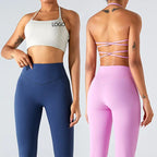 Women's High Quality Custom Logo Seamless Gym Tops Padded Cross Strap Workout Athletics Fitness Yoga Bras