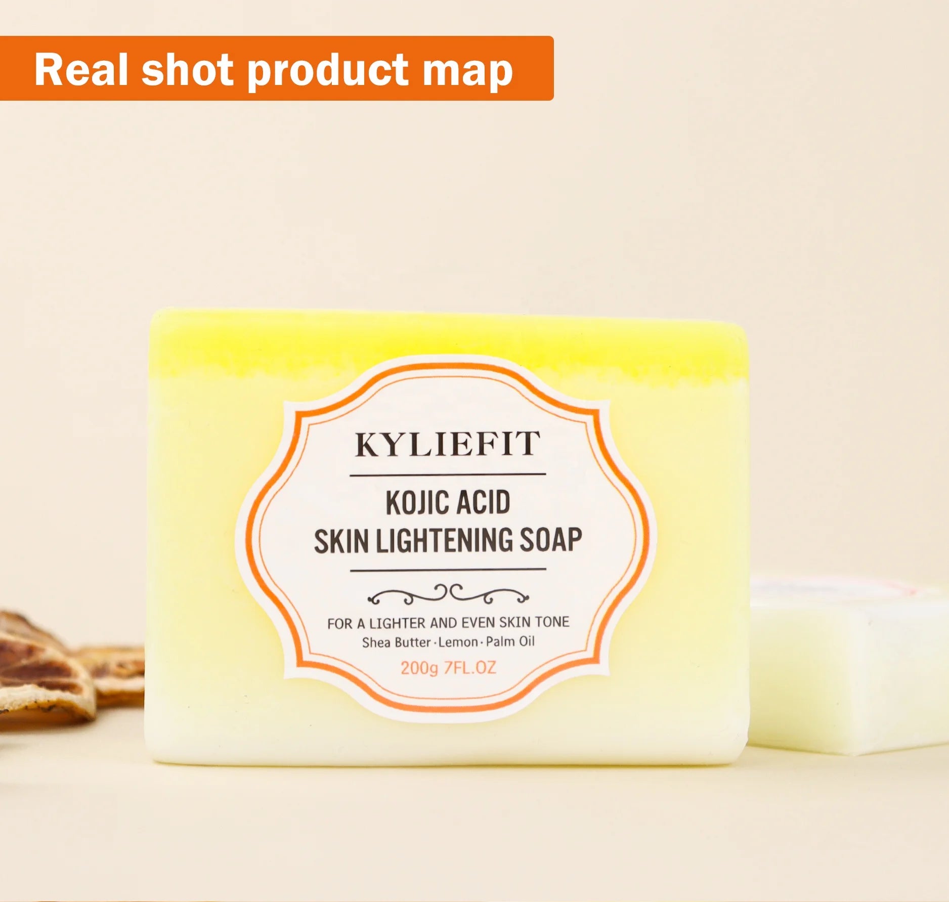 Kyliefit Skincare Tumeric and Facial Shea Butter Lemon Mens Bath Soaps Kojic Acid Soap for Bathing Secondary image