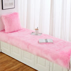 Luxury Imitation Fur Cushion Plush Sofa Carpet Faux Fur Sheepskin Rug Balcony Bay Window Mat Kid's Bedroom Fluffy Blanket White