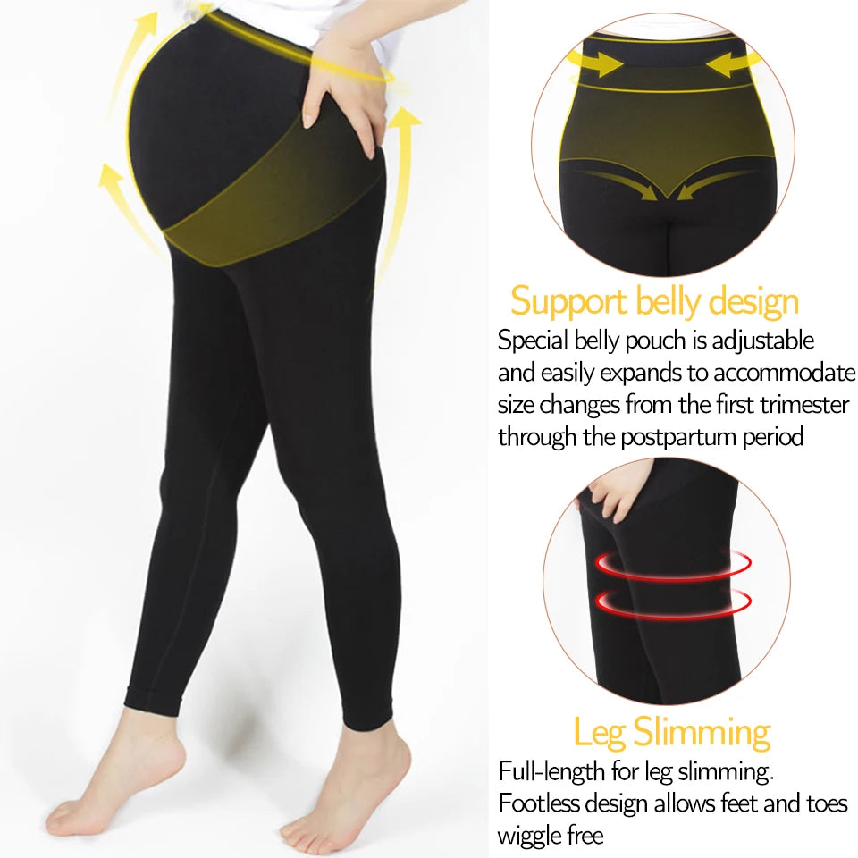 New Pregnancy High Waist Leggings Skinny Maternity clothes for pregnant women Belly Support Knitted Leggins Body Shaper Trousers