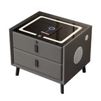 Modern Simple Luxury Smart Bedside Table New Solid Wood Multi-Functional Wireless Charging Accessible Internet Bedroom Furniture