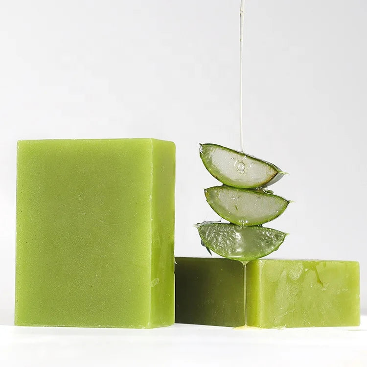 Kyliefit Hand Face Body Soothing Anti Acne Removal Pimples Brightening Lightning Bath Cool Fresh Aloe Vera Soap Bar for All Skin