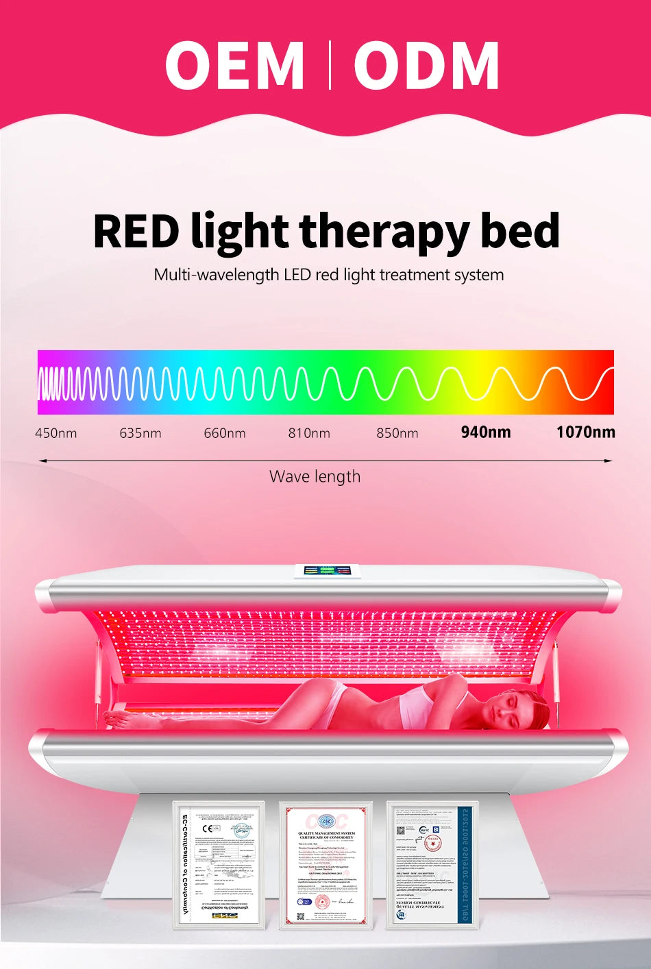 Red light therapy bed beauty and skin whitening red light therapy collagen SPA infrared red light therapy bed whole body tissue