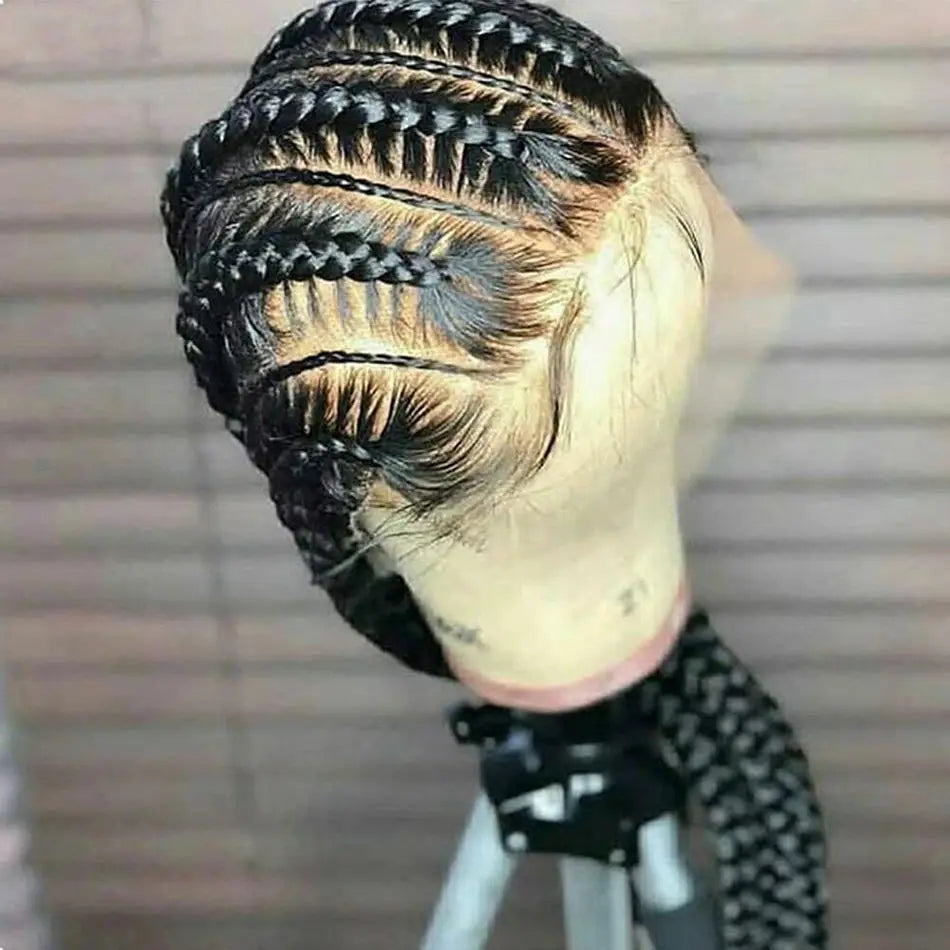 Wholesale Glueless Braid Wig Vendors,Full Lace Braided Wigs Human Hair for Women,Transparent Cornrow Braided Lace Front Wig