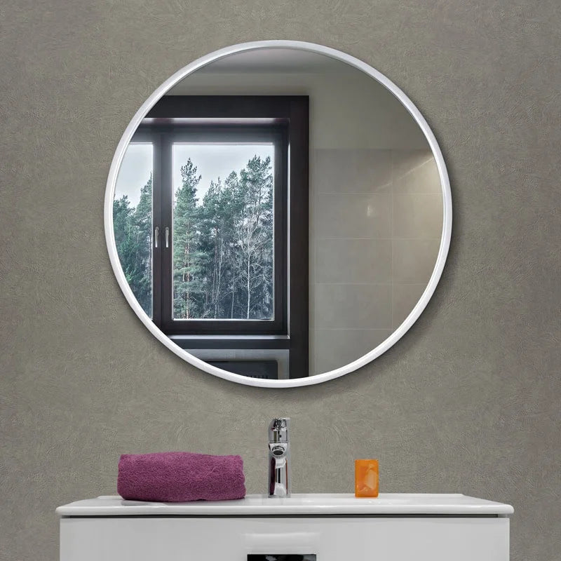 Simple Style Mirror Custom Large  Sliver Gold Black Aluminium Frame Wall Hanging Round  Dia Mirror 80cm 60cm 40cm  Dia 90cm