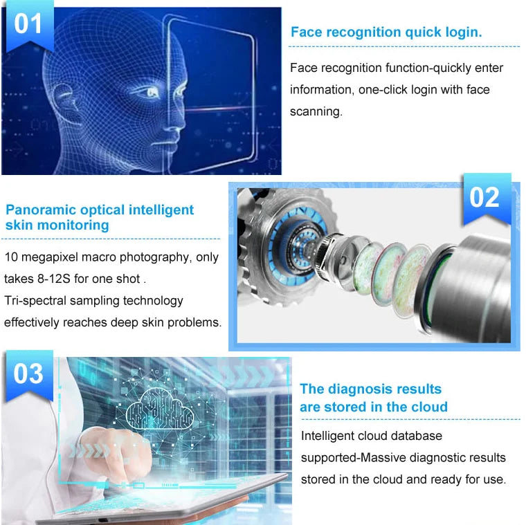 7 in 1 Smart Ice Blue Analyzer Multifunction Facial Machine Diamond Hydra Dermabrasion Facial Aquafacial