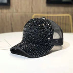 Women's Studded Rhinestone Baseball Cap Adjustable  Sparkle Bling Sun Hat