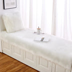 Luxury Imitation Fur Cushion Plush Sofa Carpet Faux Fur Sheepskin Rug Balcony Bay Window Mat Kid's Bedroom Fluffy Blanket White