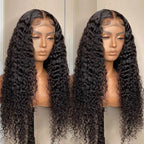 40Inch Deep Curly 13X6 HD Transparent Lace Front Human Wigs Brazilian Human Hair Wigs Water Curly Wave Frontal Wigs Pre Plucked