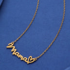 XL-B-05242 New Minimalist Design MAMA Heart-shaped Collarbone Chain Necklace, Popular on in Europe, America