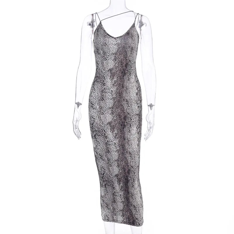 leopard print sleeveless V-neck sexy Hipster Fashion midi dress spring women fashion streetwear Christmas party outfits