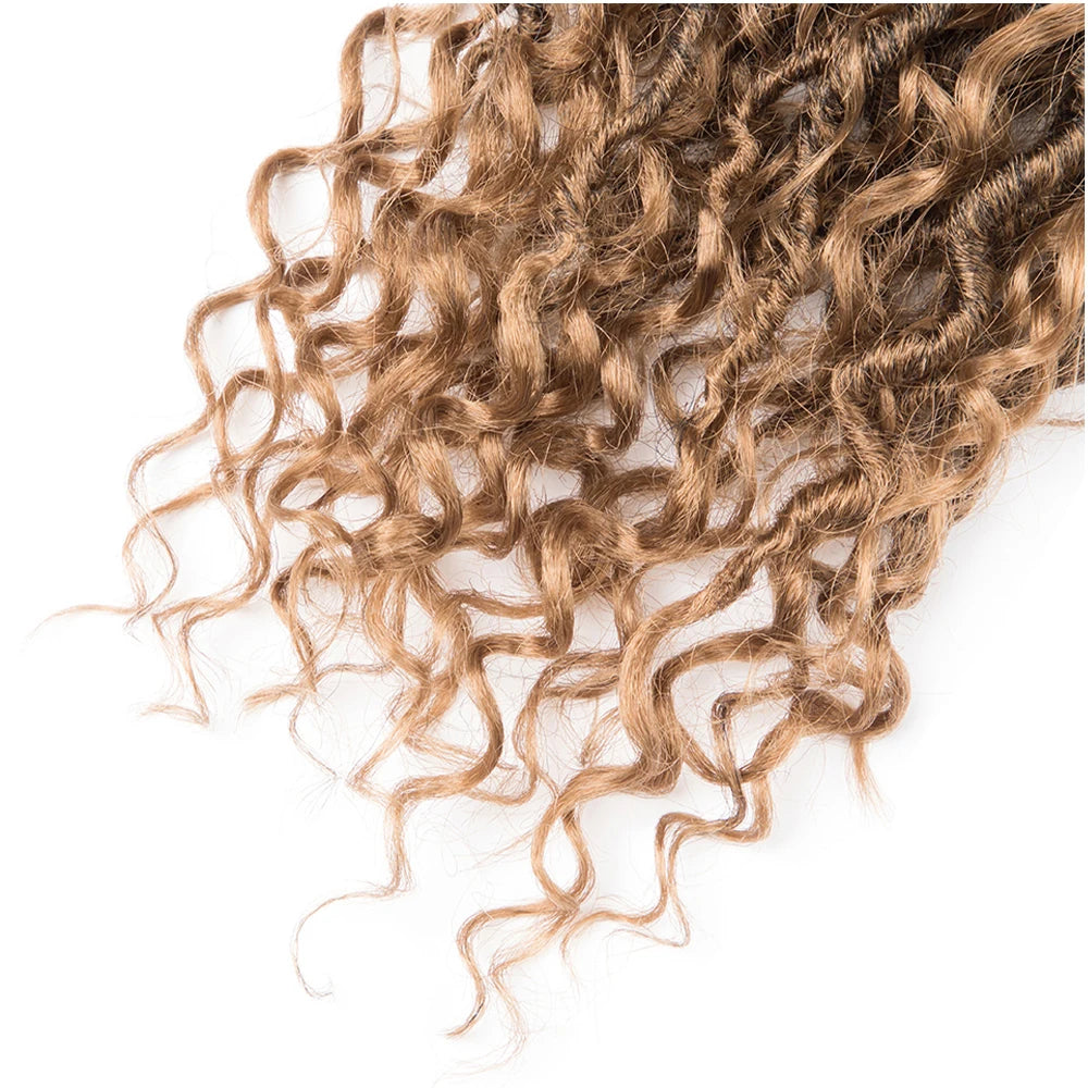 Synthetic Goddess Locs Crochet Hair Braids Curly Faux Locs Braiding Hair Extensions Wig For Women Black Hippie Boho Style