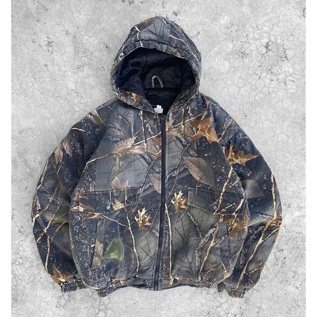 Customized Men's Knitted 3D Hunting Camouflage Hoodie Street Top with Full Digital True Tree Print for Spring Season Secondary image
