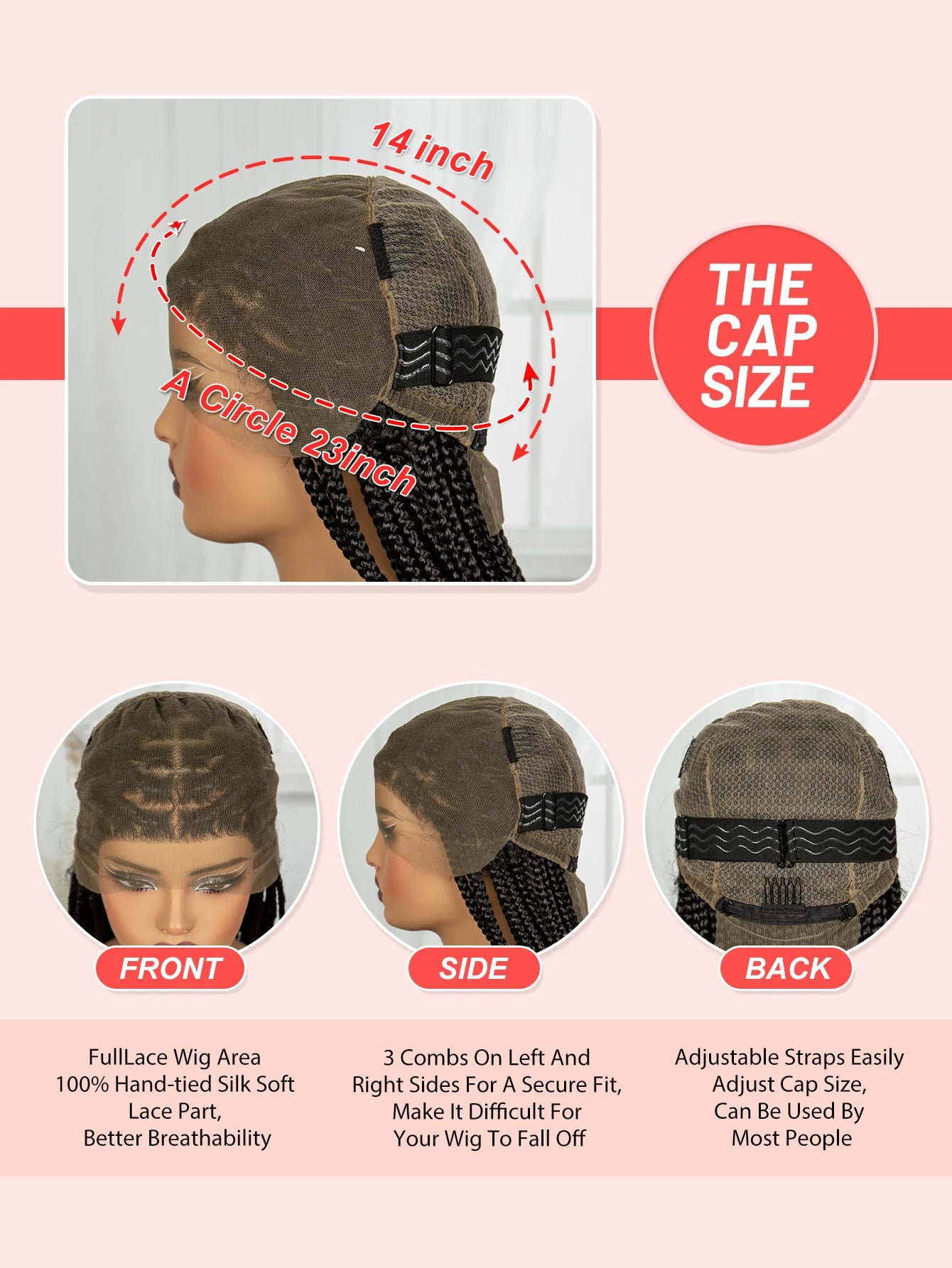 36 Inch HD Lace Front Cornrow Braided Wigs for BLACK  Women  Knotless Braided Wigs for Women Box Braid Wig