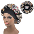 Large Size Satin Bonnet Paisley Print Bonnets for Women Beanies Women Hat Sleep Night Cap Designer Bonnets Long Braid Hat